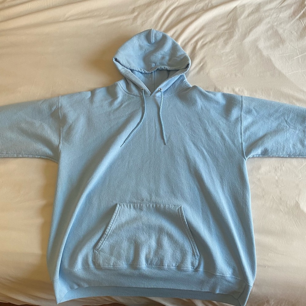 baby blue basic hoodie